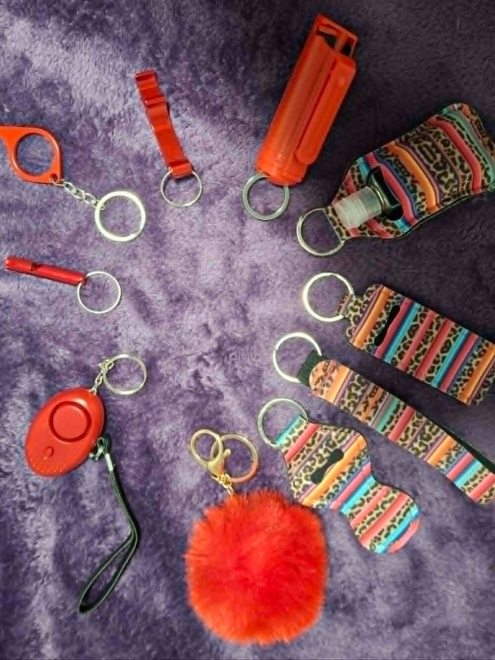 NWOT Southwestern Leopard Print Safety Keychain w/Pepper spray